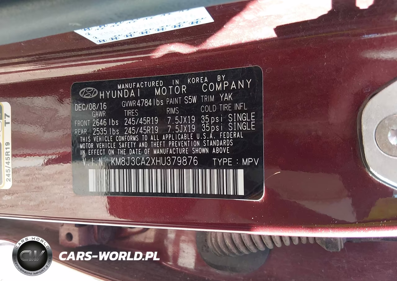 2017 Hyundai Tucson Sport VIN:KM8J3CA2XHU379876 - 9