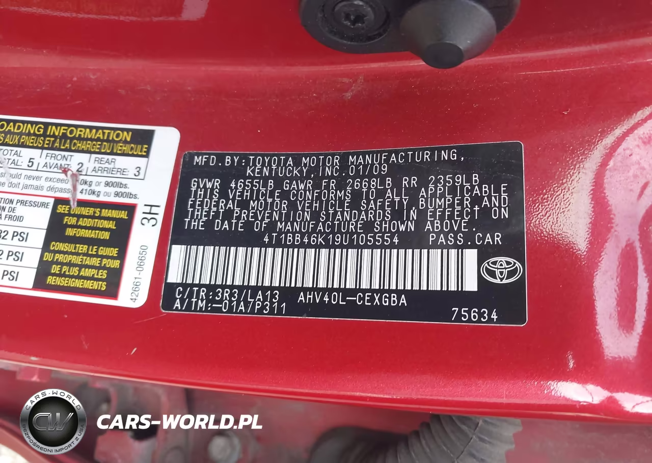 2009 Toyota Camry Hybrid VIN:4T1BB46K19U105554 - 9