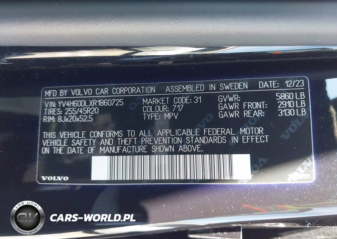 2024 Volvo Xc60 Recharge Plug-In Hybrid T8 Plus Dark Theme VIN:YV4H60DLXR1860725 - 9
