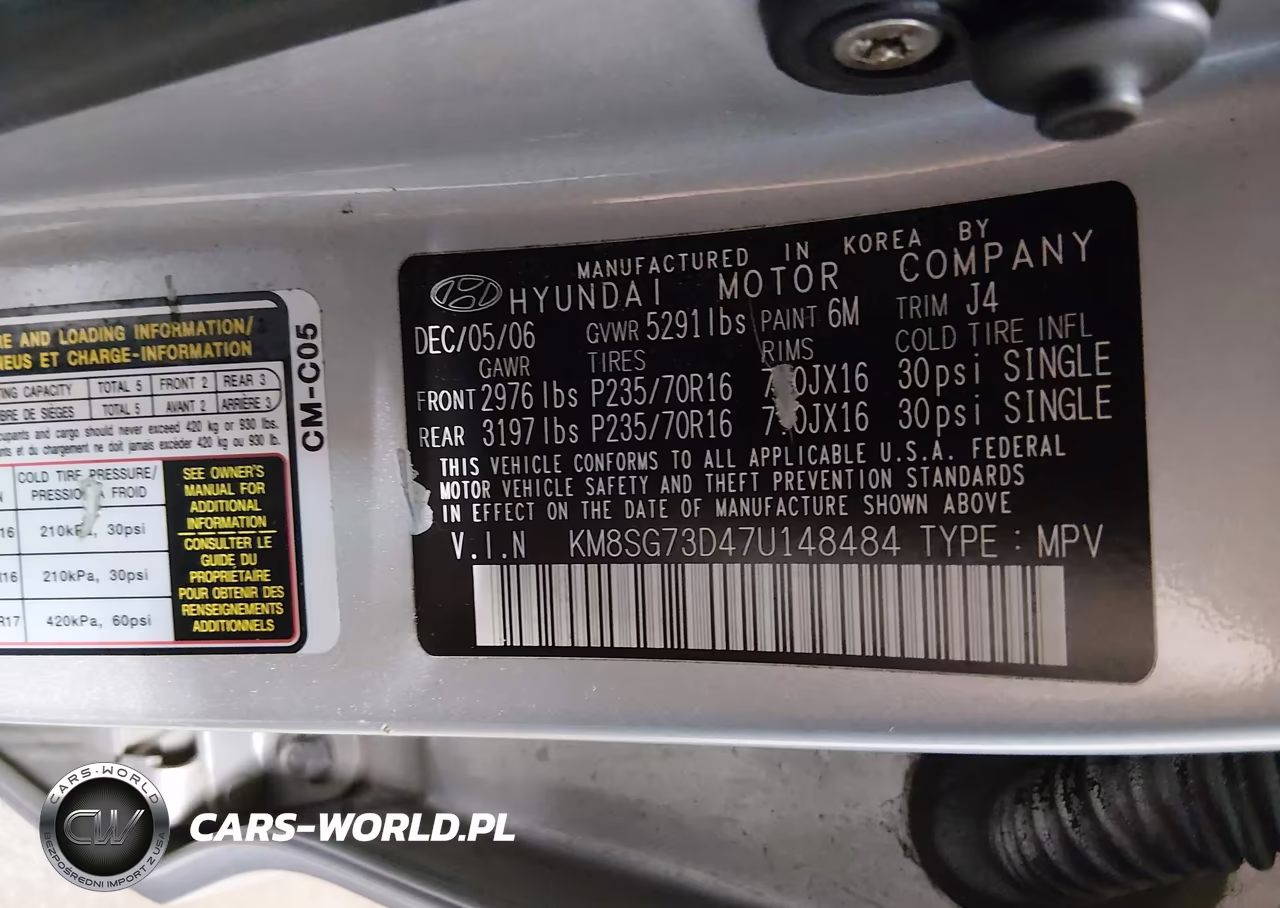 2007 Hyundai Santa Fe Gls VIN:KM8SG73D47U148484 - 9