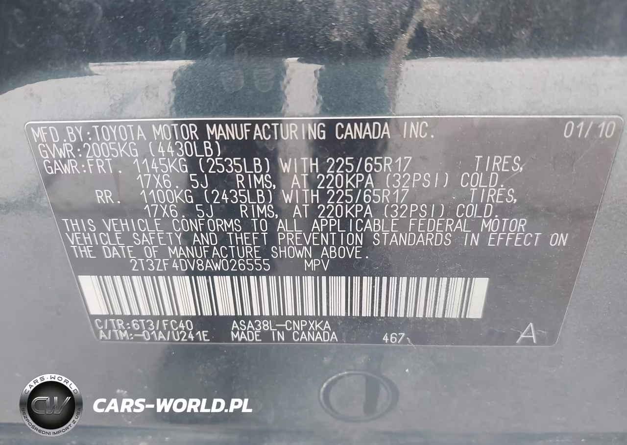 2010 Toyota Rav4 VIN:2T3ZF4DV8AW026555 - 9