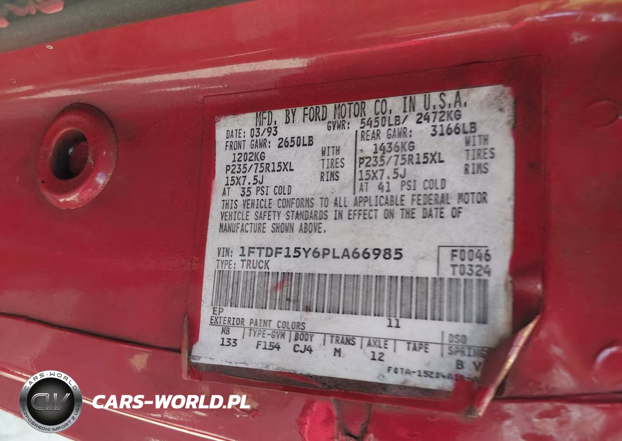1993 Ford F150 VIN:1FTDF15Y6PLA66985 - 9