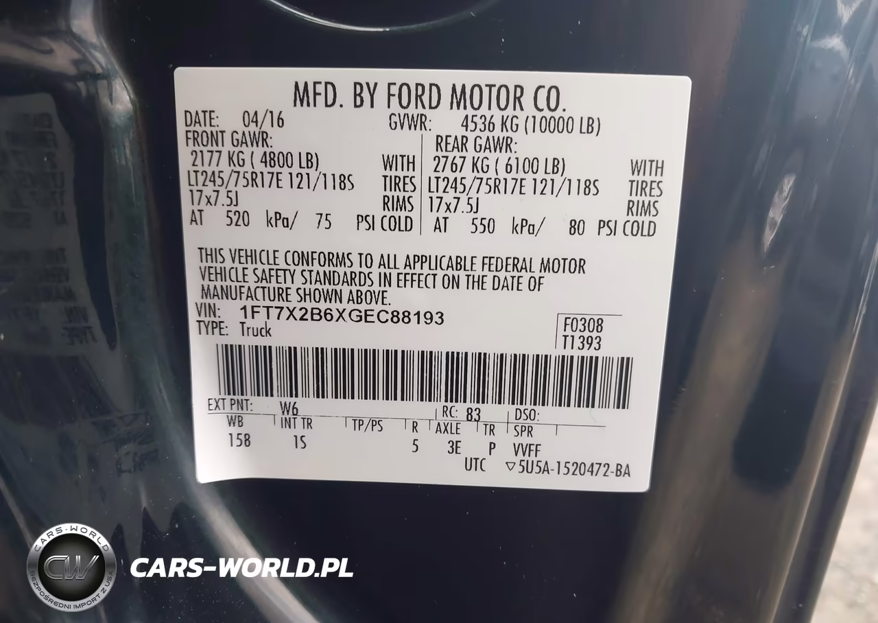 2016 Ford F-250 Xl VIN:1FT7X2B6XGEC88193 - 9