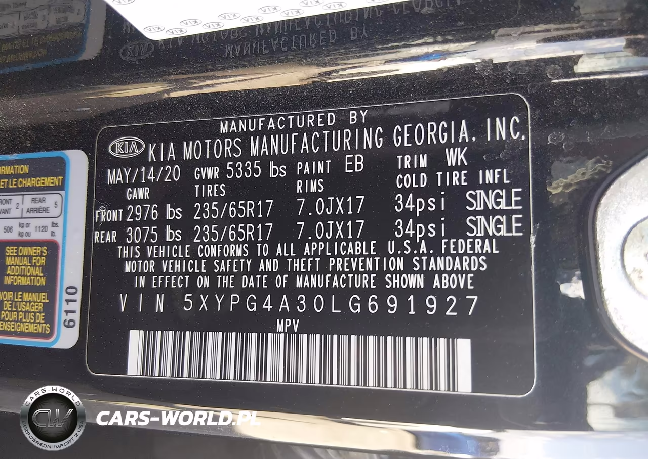 2020 Kia Sorento 2.4L Lx VIN:5XYPG4A30LG691927 - 9