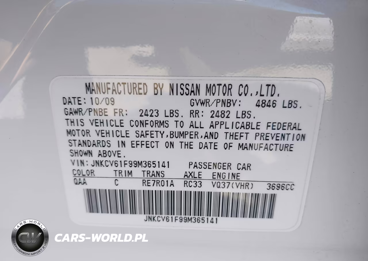 2009 Infiniti G37X VIN:JNKCV61F99M365141 - 9