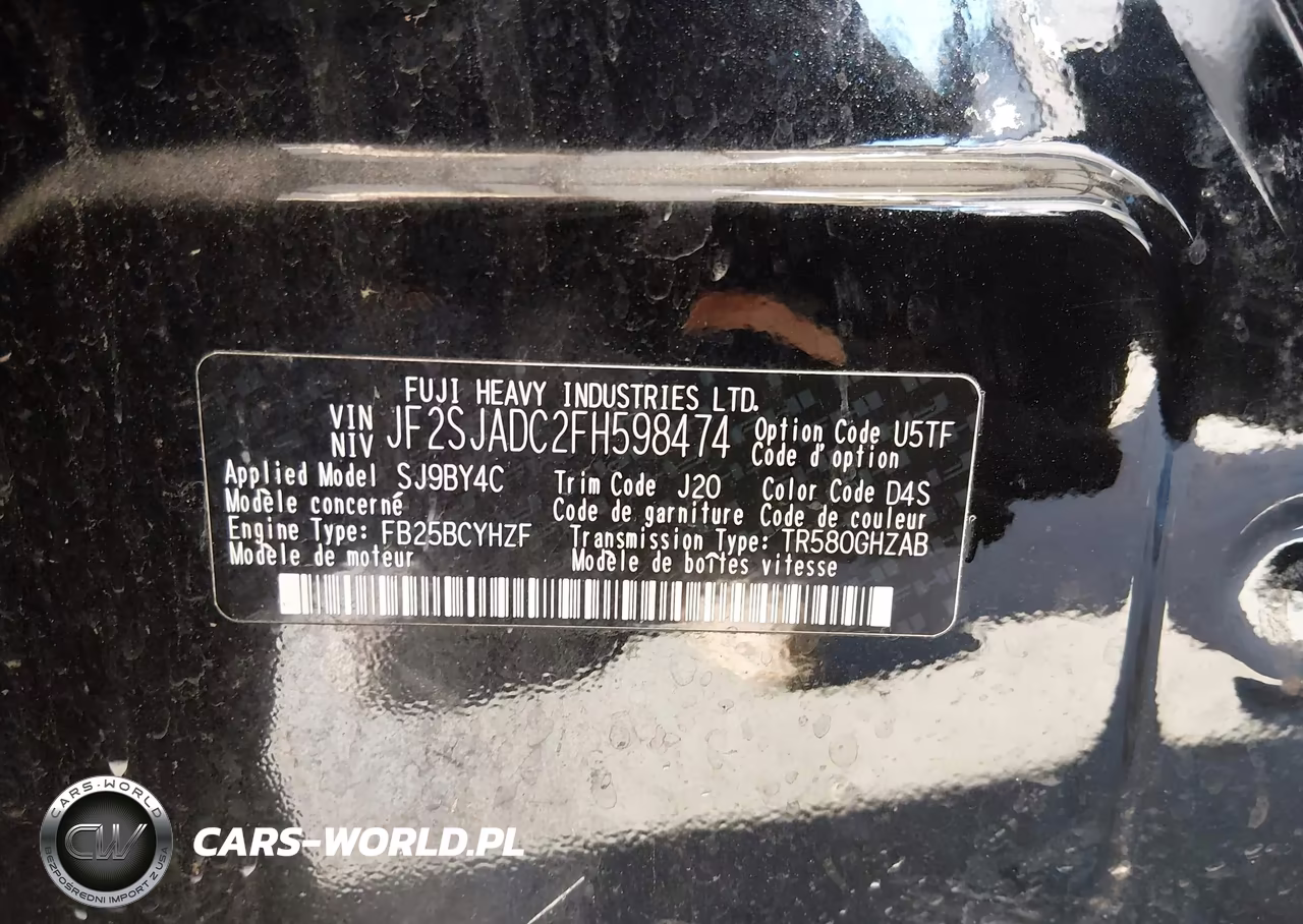 2015 Subaru Forester 2.5I Premium VIN:JF2SJADC2FH598474 - 9