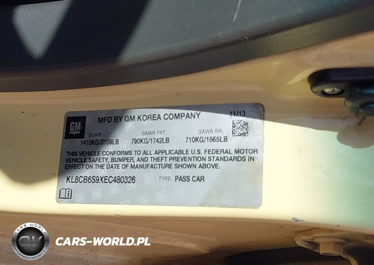 2014 Chevrolet Spark Ls Auto VIN:KL8CB6S9XEC480326 - 9