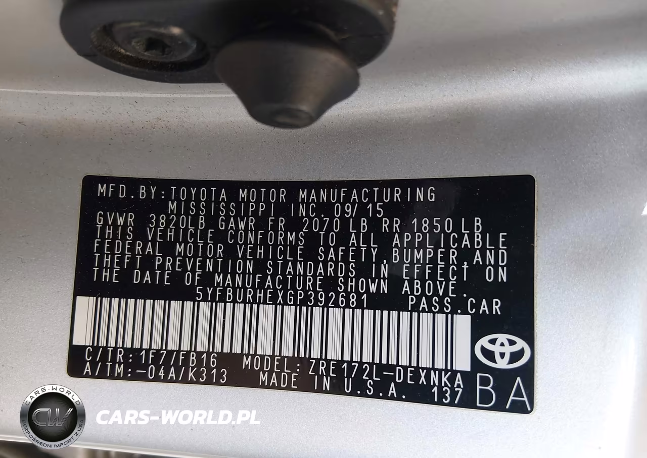 2016 Toyota Corolla Le VIN:5YFBURHEXGP392681 - 9