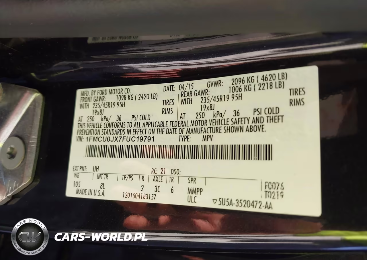 2015 Ford Escape Titanium VIN:1FMCU0JX7FUC19791 - 9