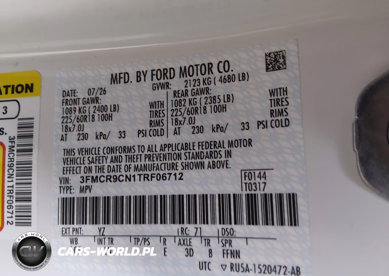 2026 Ford Bronco Sport Outer Banks VIN:3FMCR9CN1TRF06712 - 9