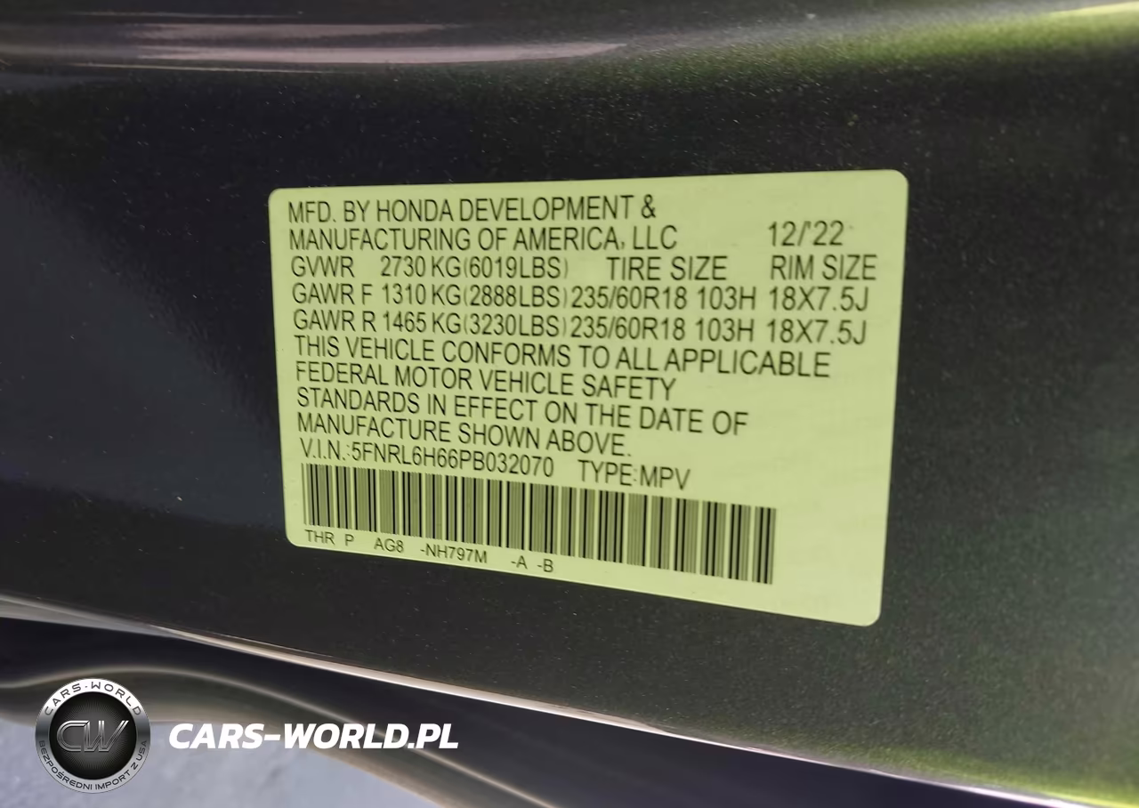2023 Honda Odyssey Ex-L VIN:5FNRL6H66PB032070 - 9