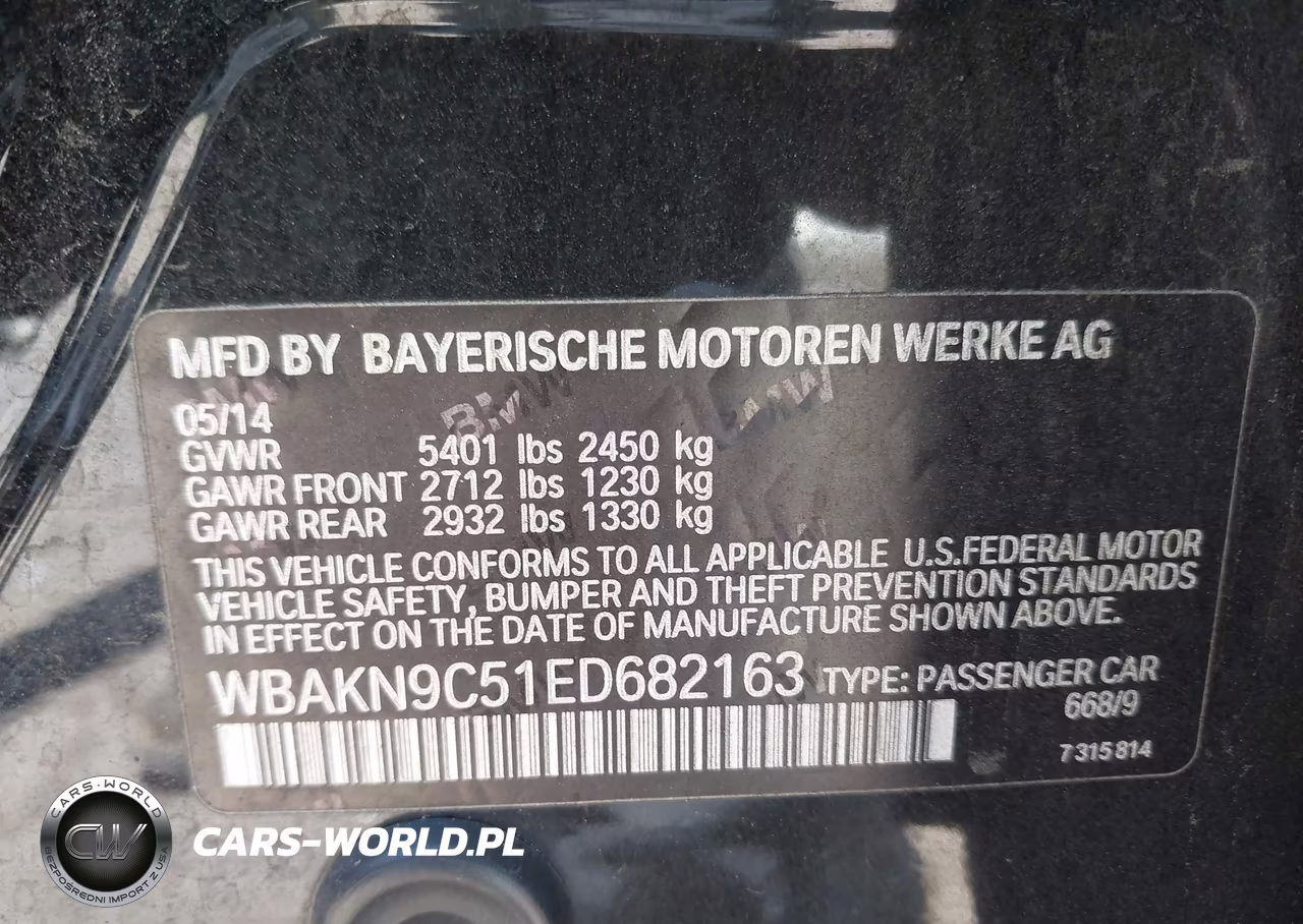 2014 BMW 550I VIN:WBAKN9C51ED682163 - 9