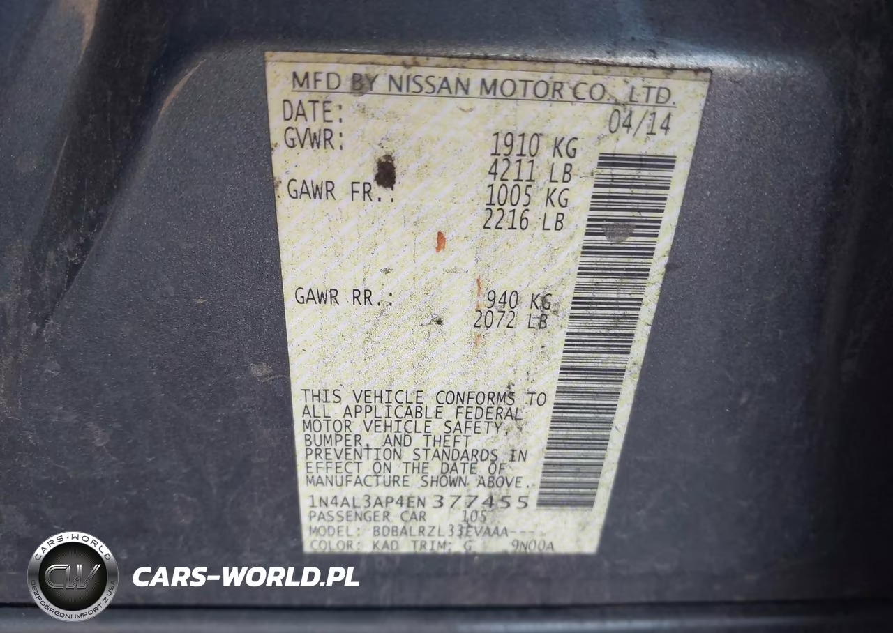 2014 Nissan Altima 2.5 VIN:1N4AL3AP4EN377455 - 9