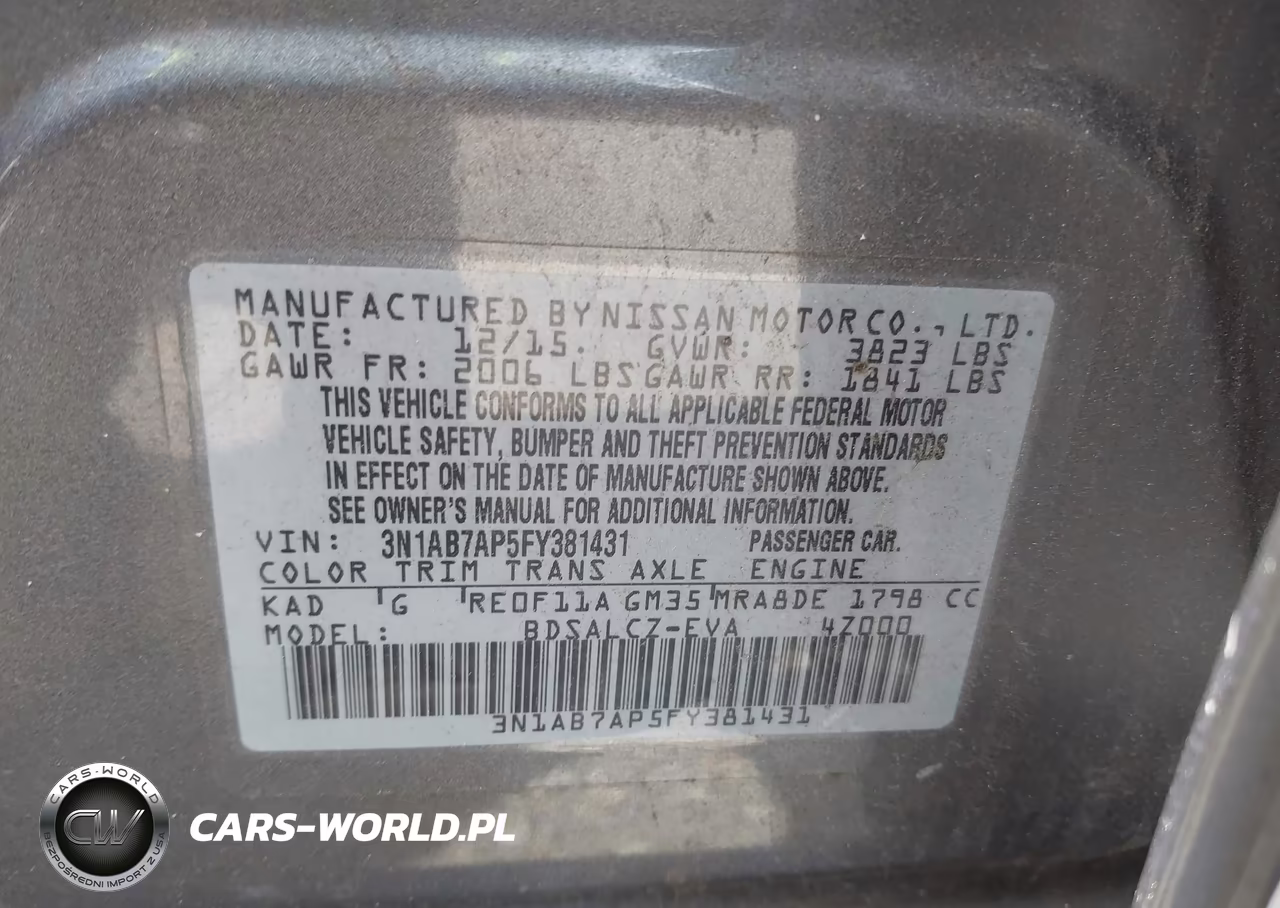 2015 Nissan Sentra S VIN:3N1AB7AP5FY381431 - 9