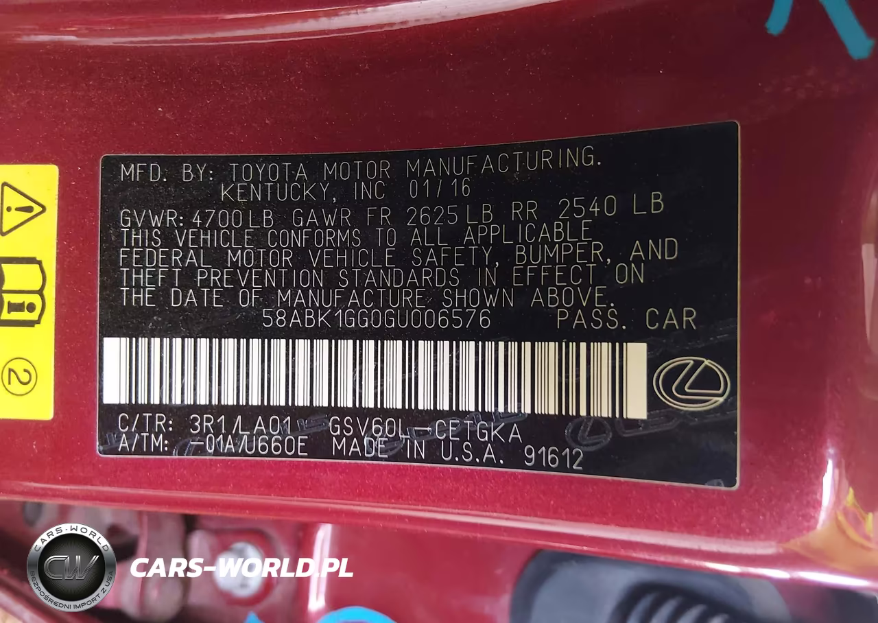 2016 Lexus Es 350 VIN:58ABK1GG0GU006576 - 9