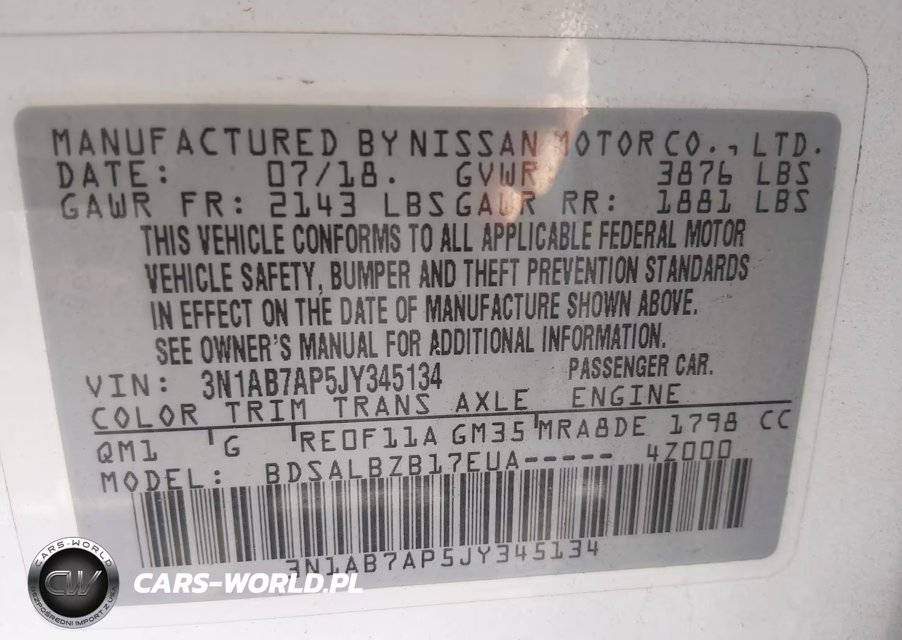 2018 Nissan Sentra S VIN:3N1AB7AP5JY345134 - 9