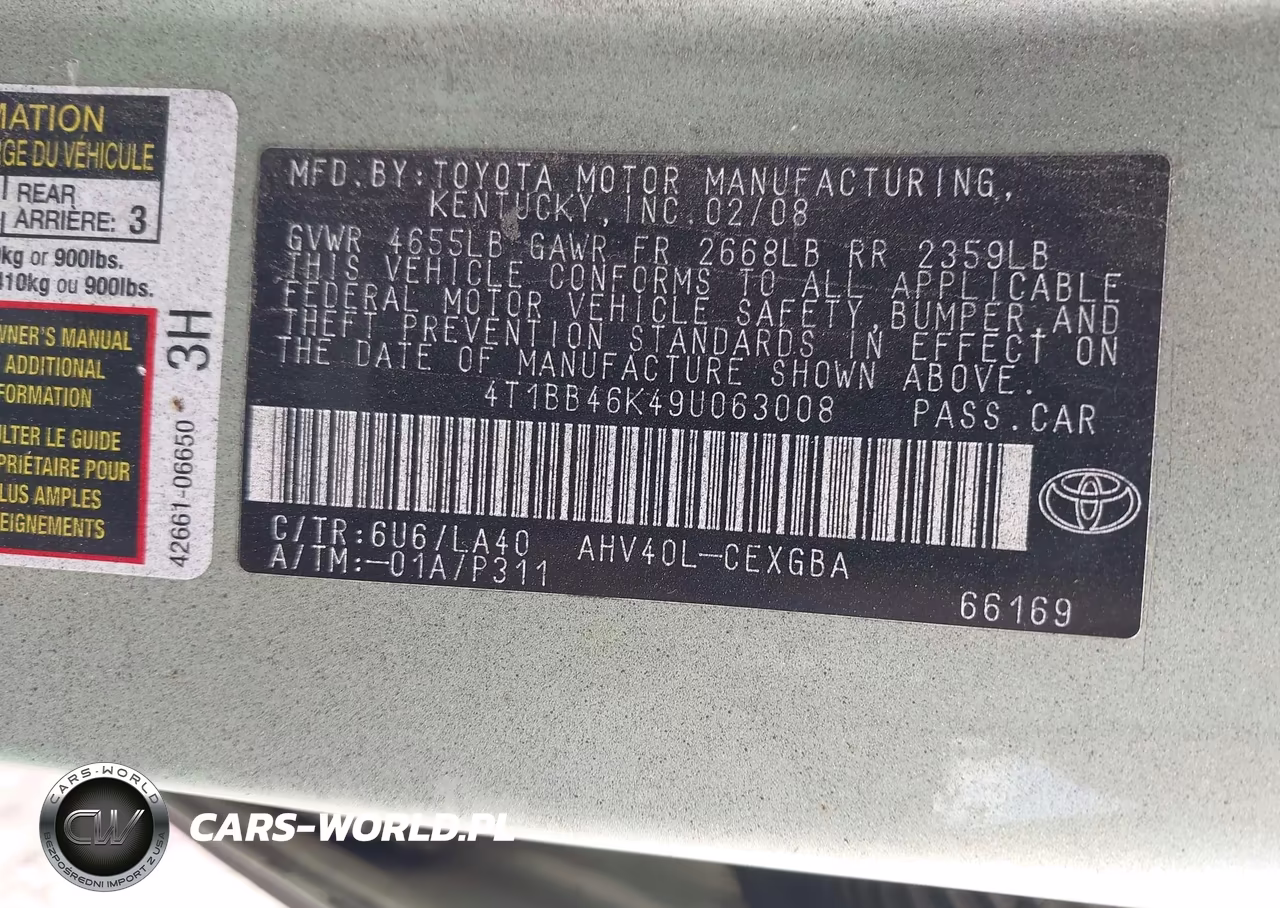 2009 Toyota Camry Hybrid VIN:4T1BB46K49U063008 - 9