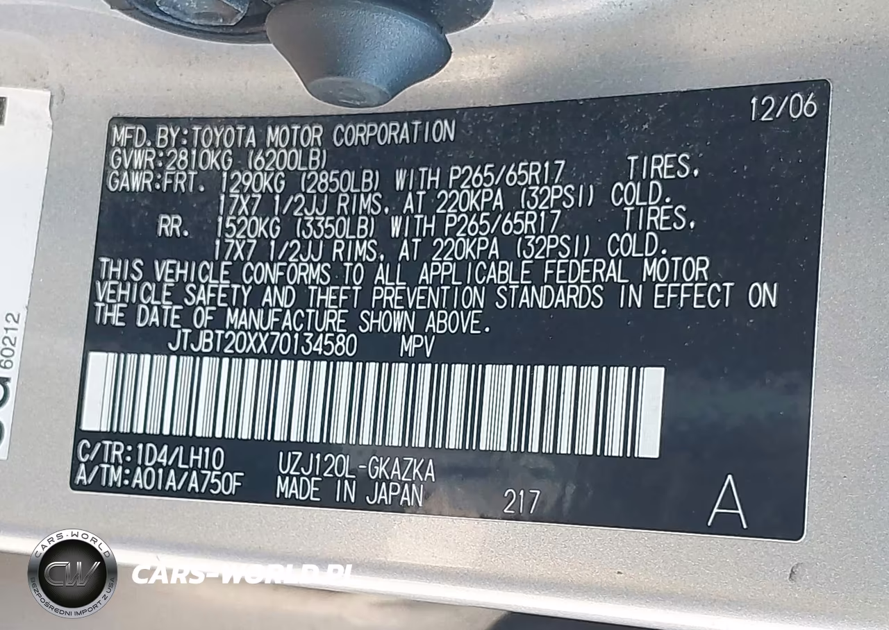 2007 Lexus Gx 470 VIN:JTJBT20XX70134580 - 9