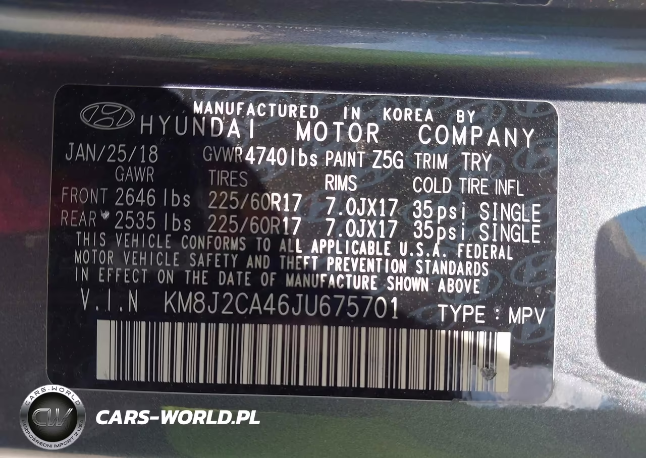 2018 Hyundai Tucson Se VIN:KM8J2CA46JU675701 - 8