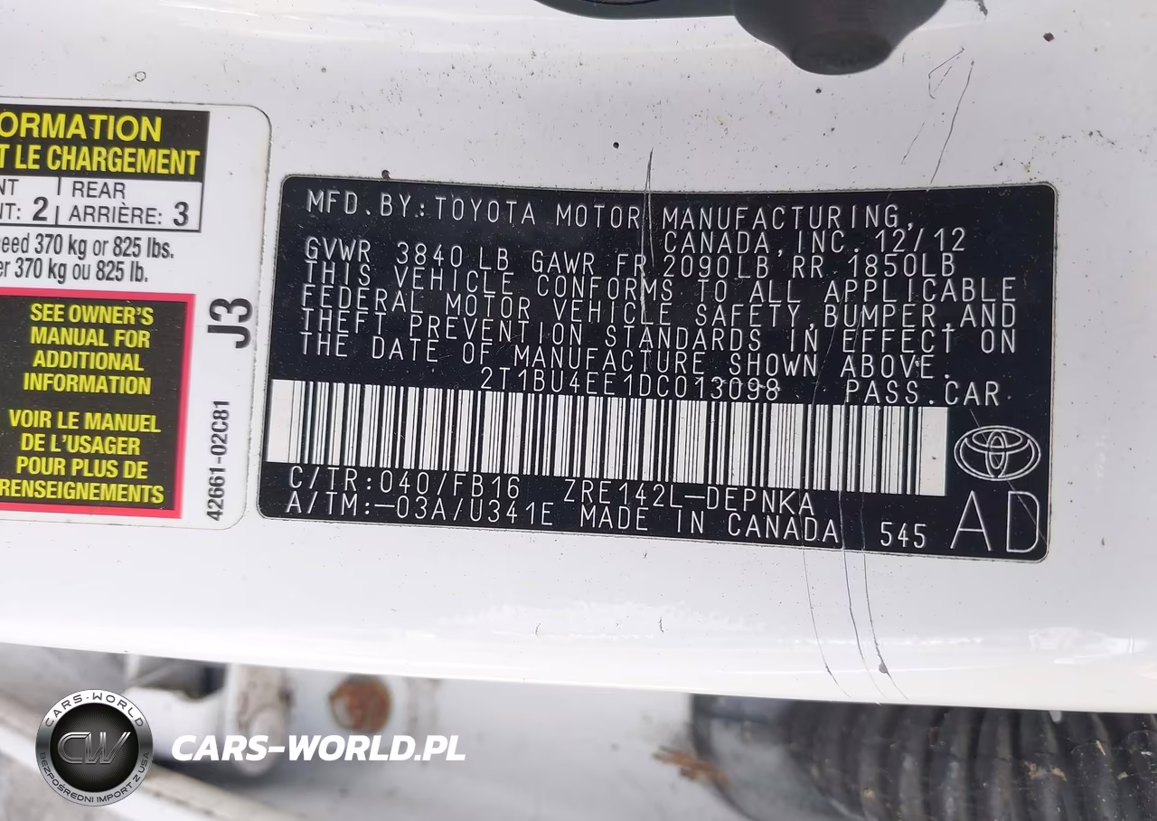 2013 Toyota Corolla Le VIN:2T1BU4EE1DC013098 - 9