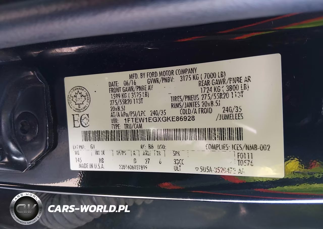 2016 Ford F-150 Lariat VIN:1FTEW1EGXGKE86928 - 9