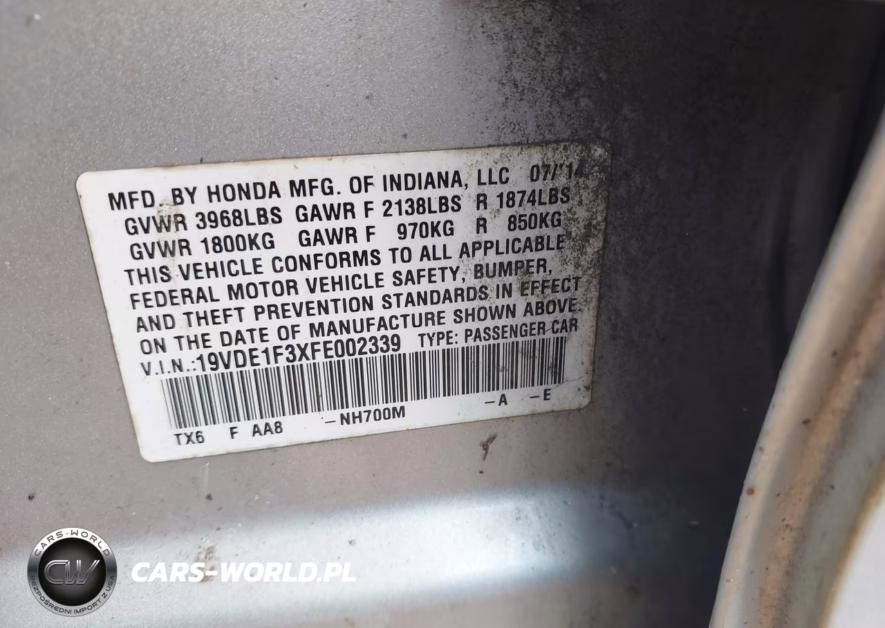 2015 Acura Ilx 2.0L VIN:19VDE1F3XFE002339 - 9
