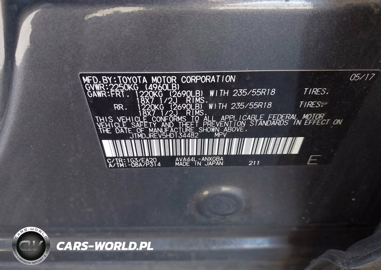 2017 Toyota Rav4 Hybrid Limited VIN:JTMDJREV5HD134482 - 9
