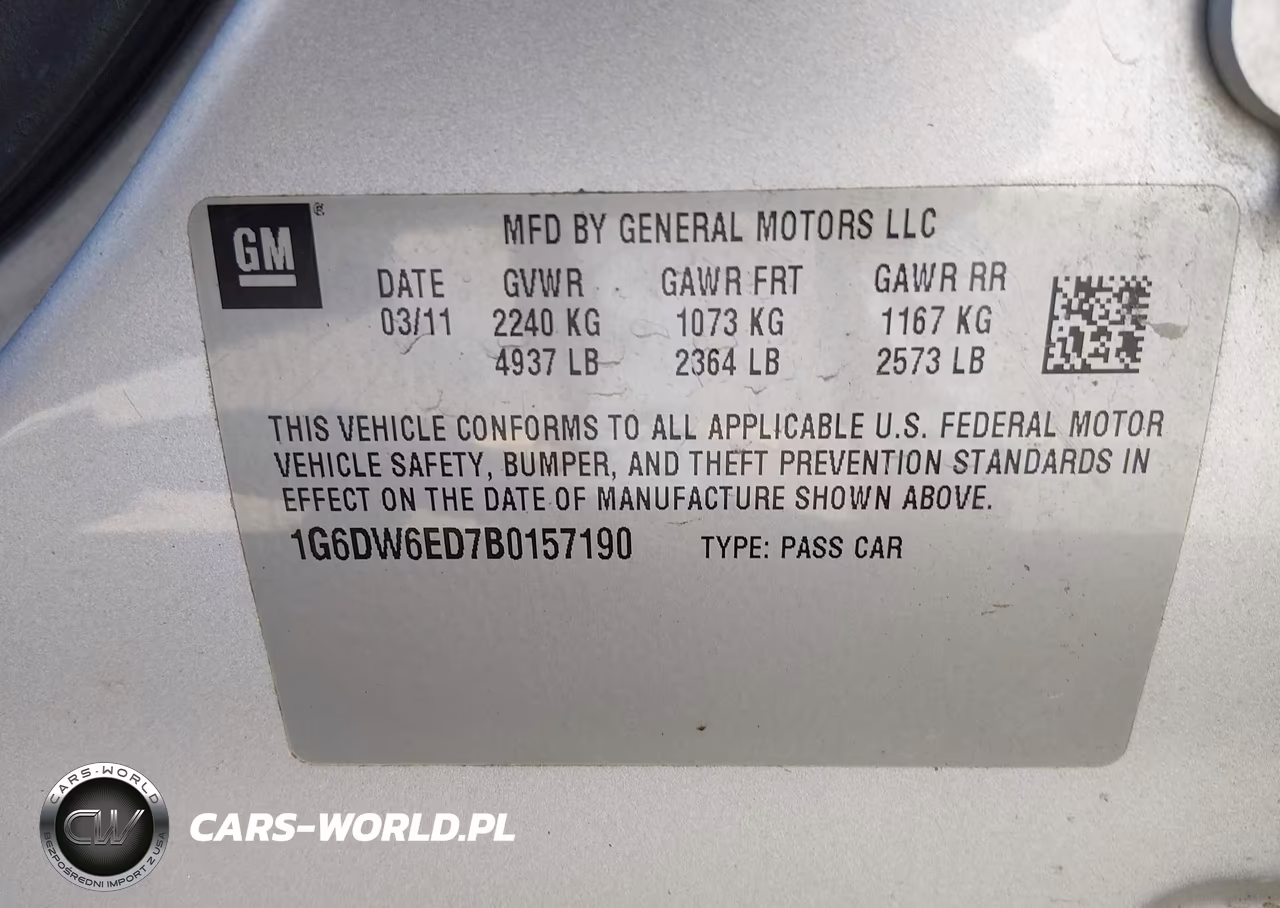 2011 Cadillac Sts Rwd W-1Sb VIN:1G6DW6ED7B0157190 - 9