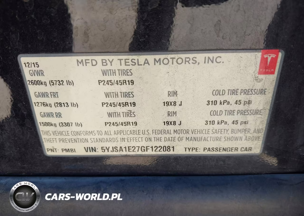 2016 Tesla Model S 60D-70D-75D-85D-90D VIN:5YJSA1E27GF122081 - 9