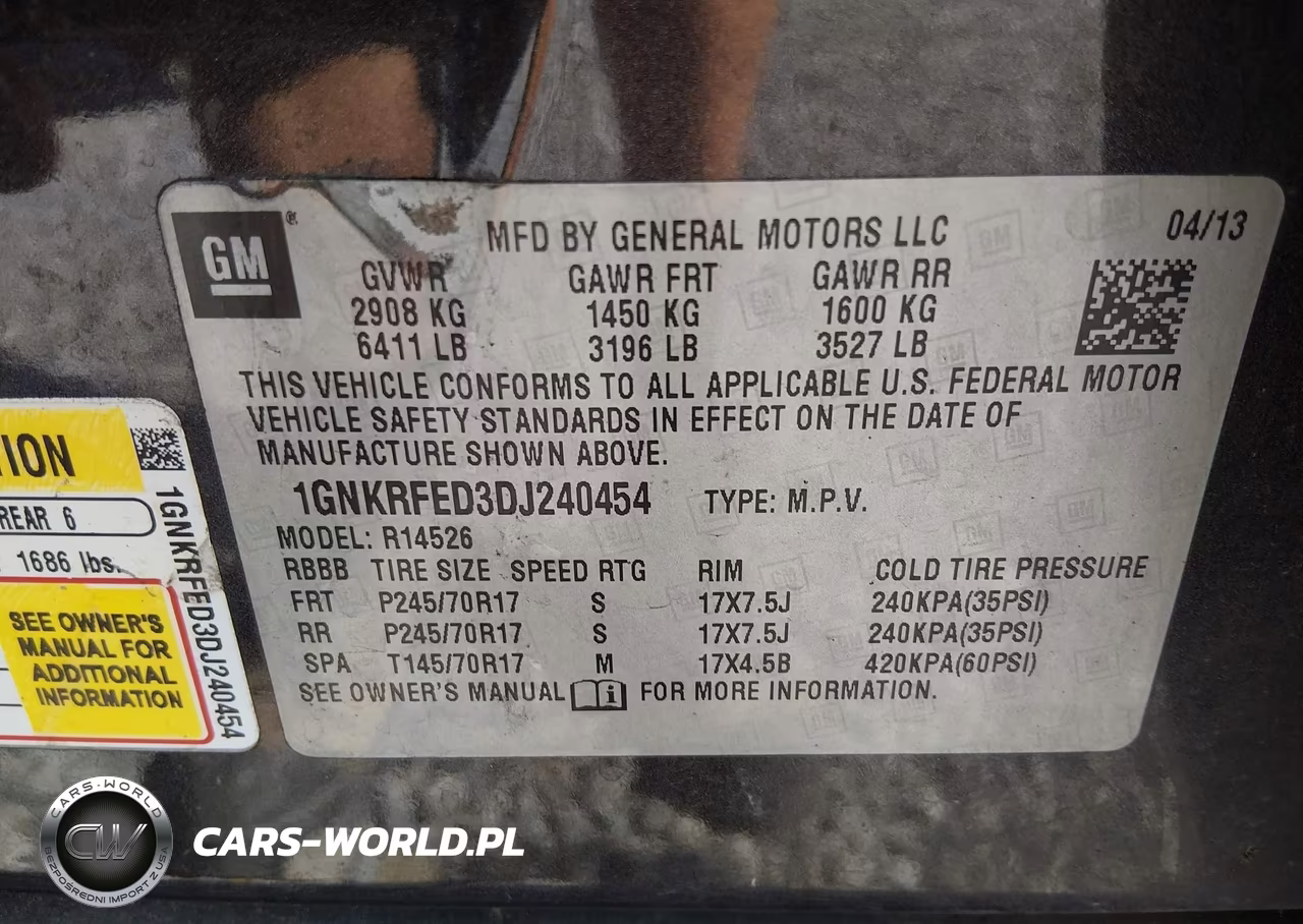 2013 CHEVROLET TRAVERSE LS VIN:1GNKRFED3DJ240454 - 9