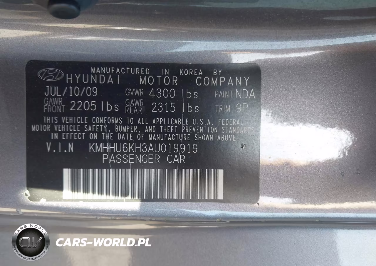 2010 Hyundai Genesis 3.8 Grand Touring VIN:KMHHU6KH3AU019919 - 9