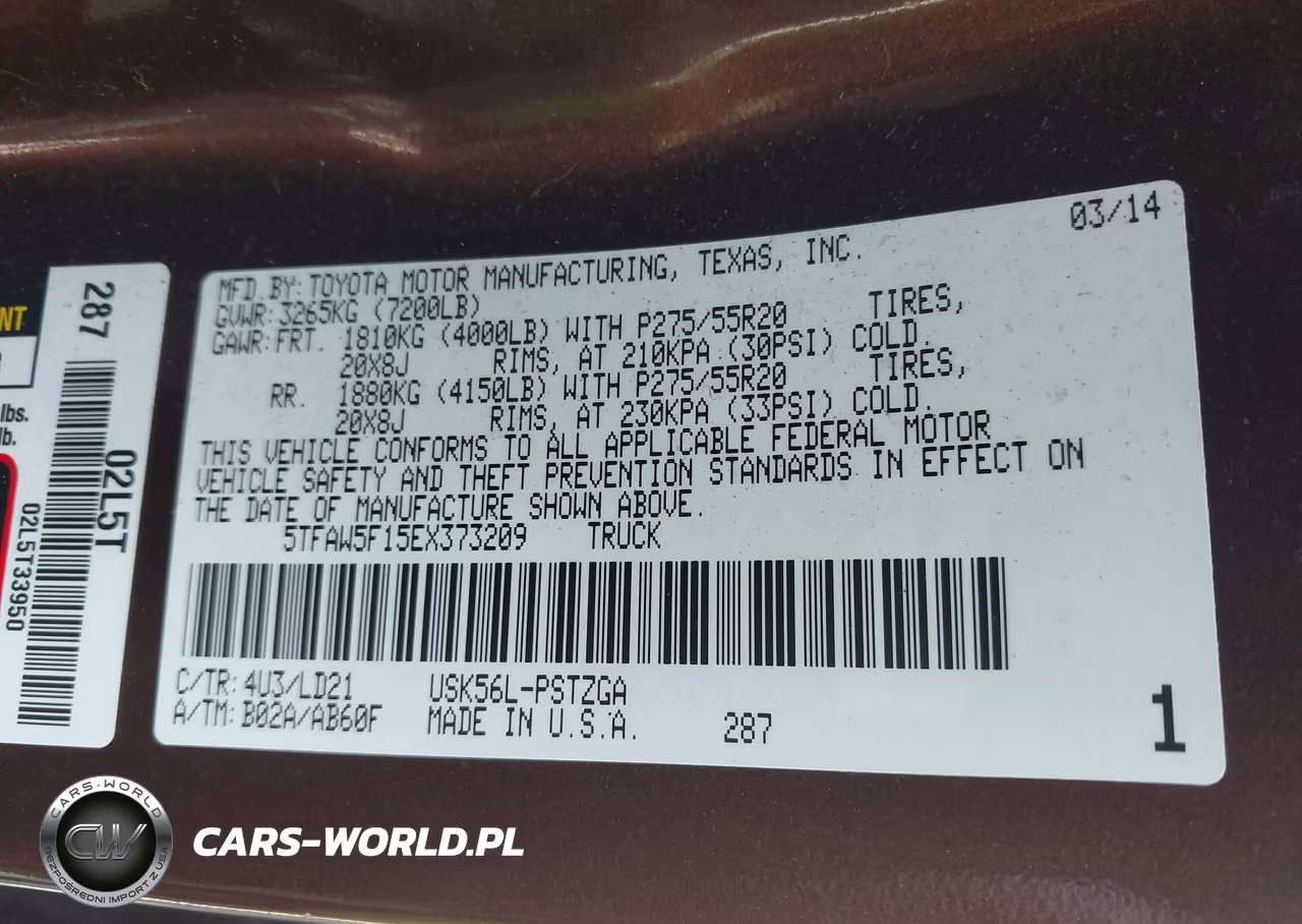 2014 Toyota Tundra 1794 5.7L V8 VIN:5TFAW5F15EX373209 - 9