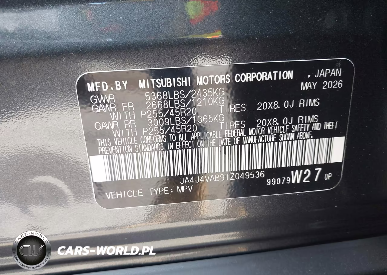 2026 Mitsubishi Outlander Le 2.5 S-Awc-Ralliart 2.5 S-Awc-Se 2.5 S-Awc-Trail Edition 2.5 S-Awc VIN:JA4J4VAB9TZ049536 - 9
