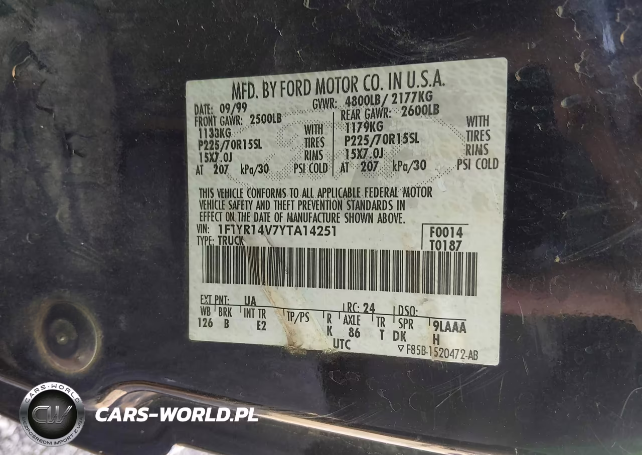 2000 Ford Ranger Xl-Xlt VIN:1FTYR14V7YTA14251 - 9