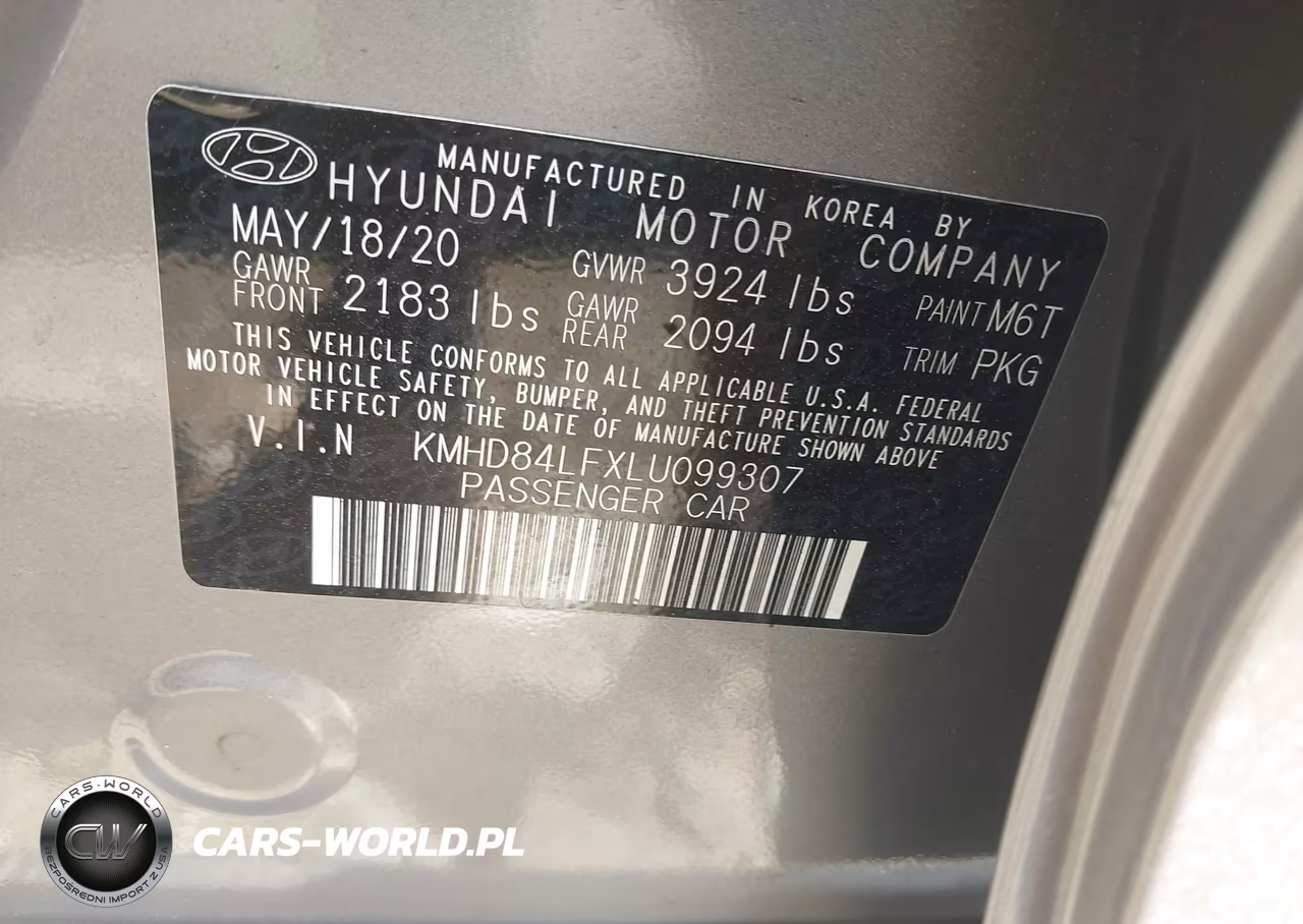 2020 Hyundai Elantra Sel VIN:KMHD84LFXLU099307 - 9