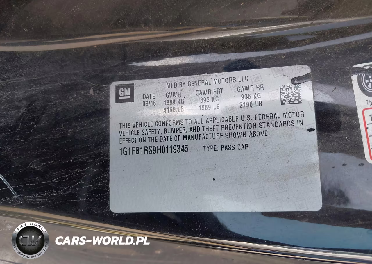 2017 Chevrolet Camaro 1Lt VIN:1G1FB1RS9H0119345 - 9