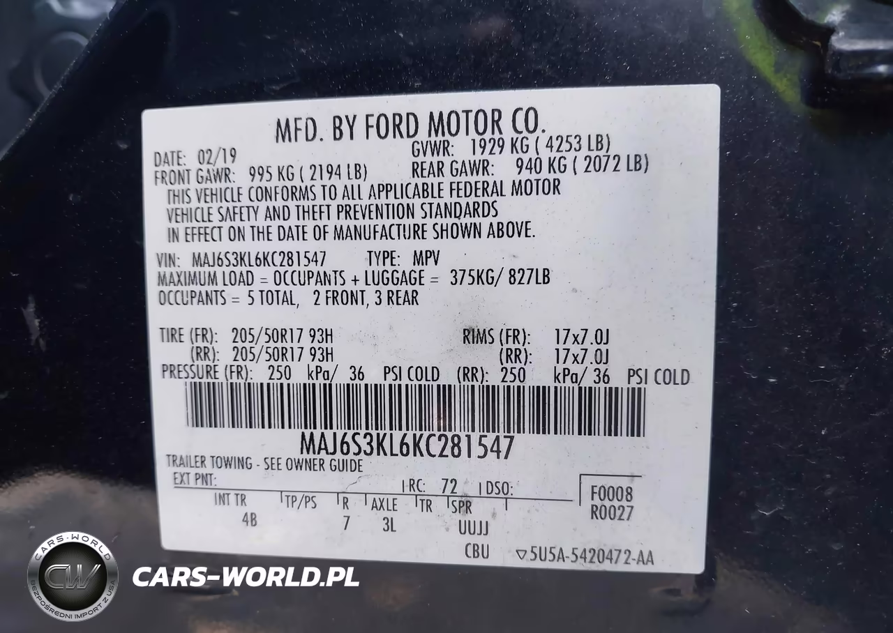 2019 Ford Ecosport Titanium VIN:MAJ6S3KL6KC281547 - 9