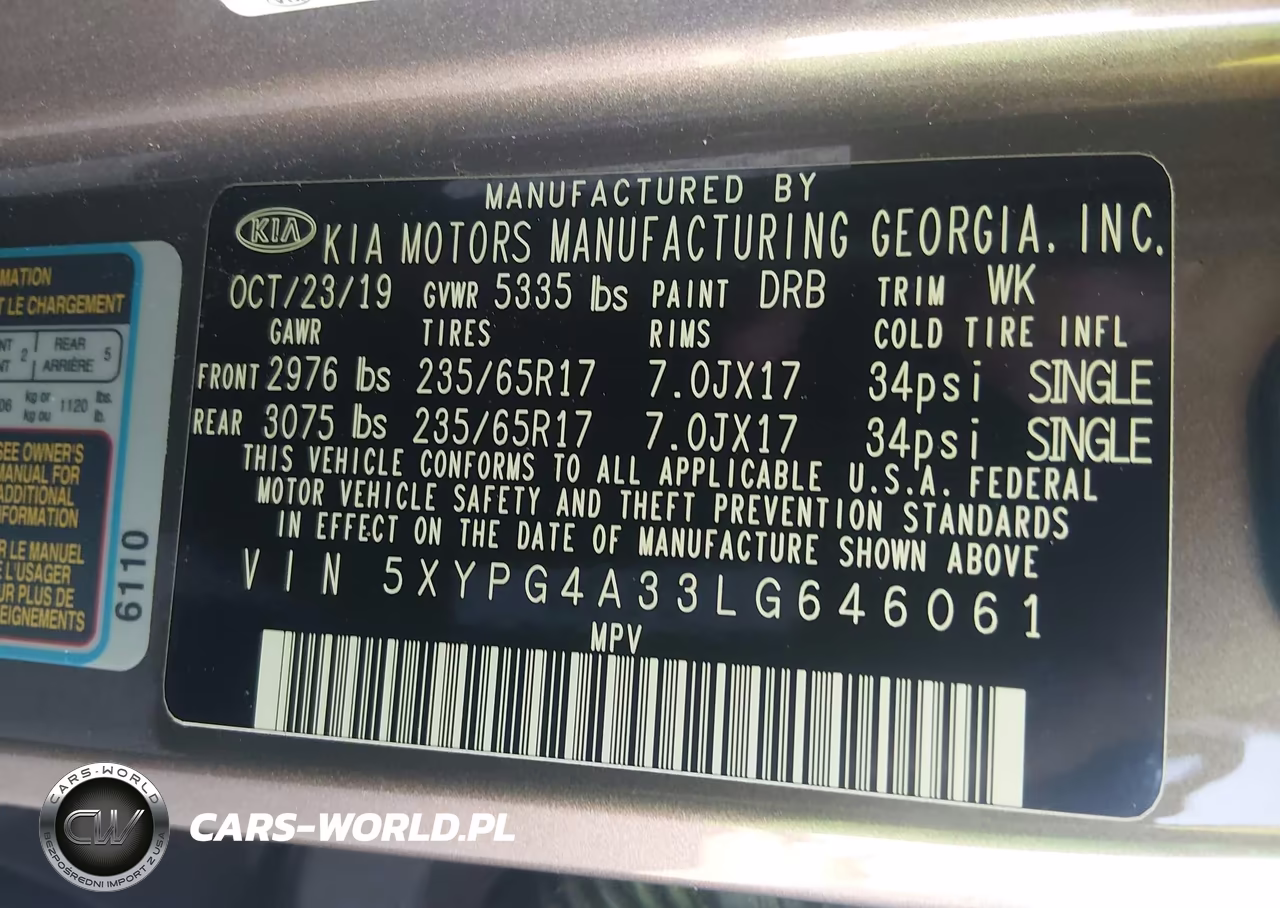 2020 Kia Sorento 2.4L Lx VIN:5XYPG4A33LG646061 - 9