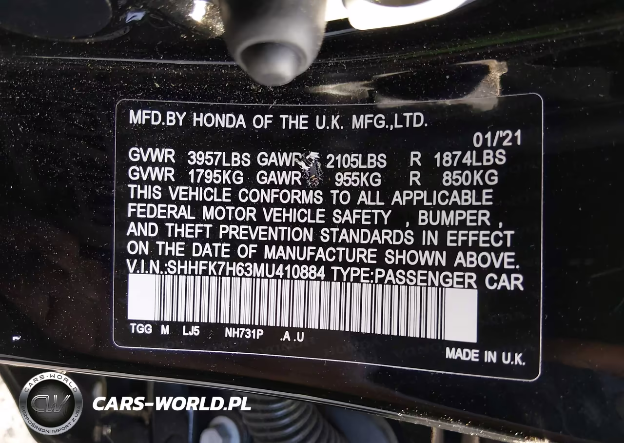 2021 Honda Civic Ex VIN:SHHFK7H63MU410884 - 9