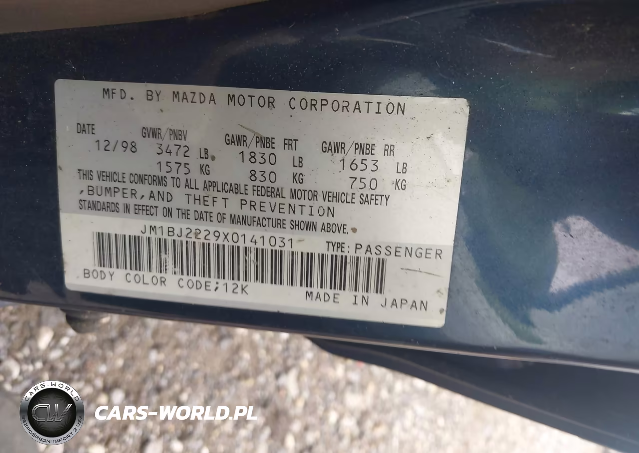 1999 Mazda Protege Dx-Lx VIN:JM1BJ2229X0141031 - 9
