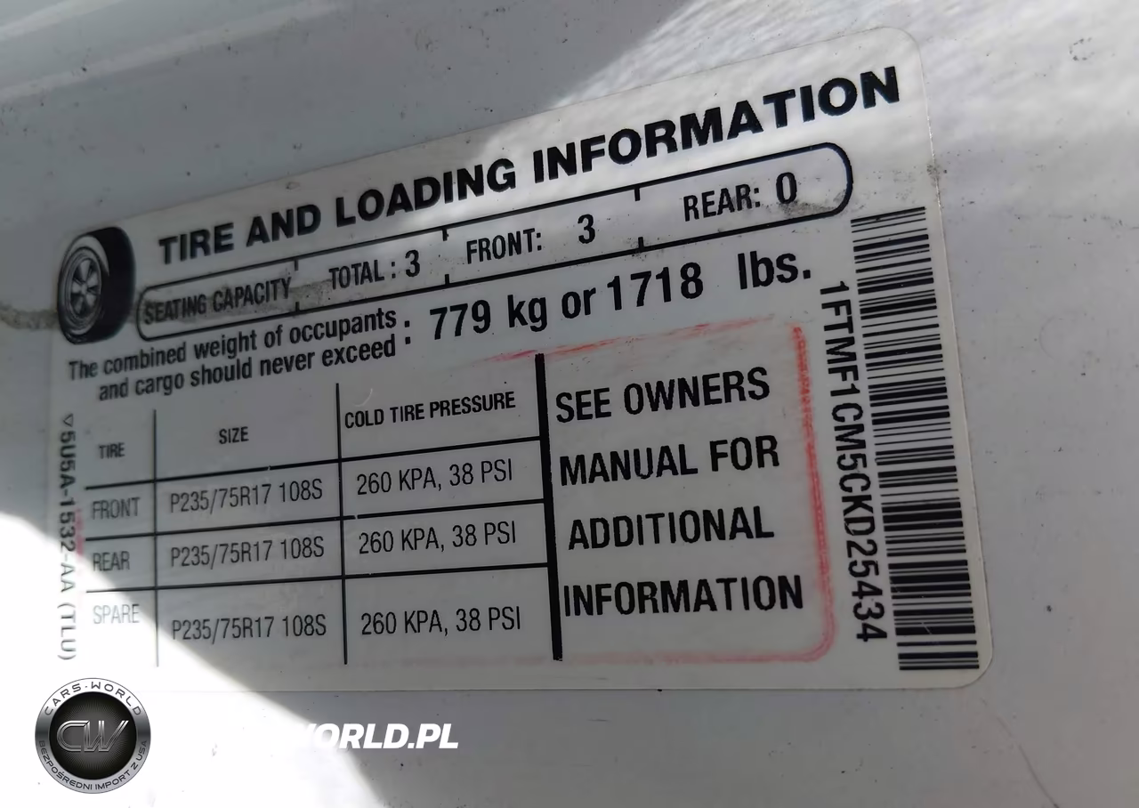 2012 Ford F-150 Xl VIN:1FTMF1CM5CKD25434 - 9