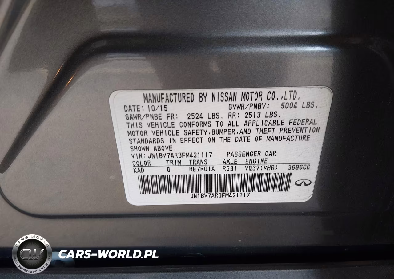 2015 Infiniti Q50 Premium VIN:JN1BV7AR3FM421117 - 9
