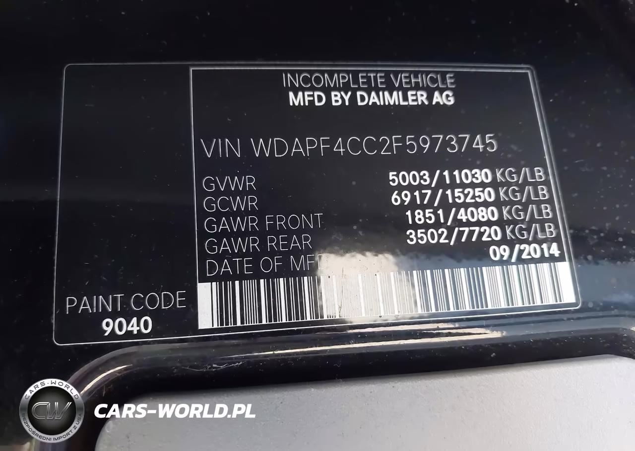 2015 Mercedes-Benz Sprinter 3500 VIN:WDAPF4CC2F5973745 - 9