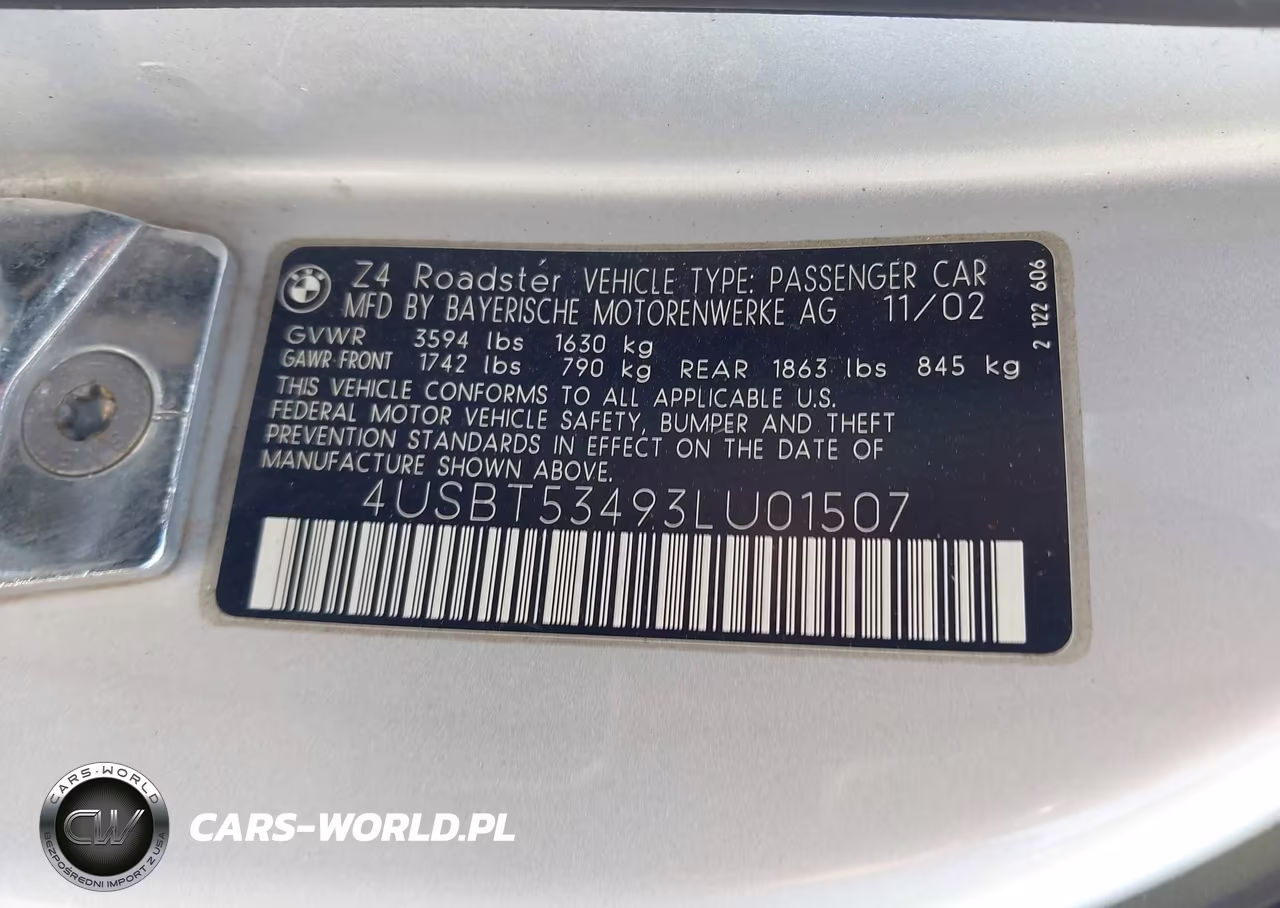 2003 BMW Z4 3.0I VIN:4USBT53493LU01507 - 9
