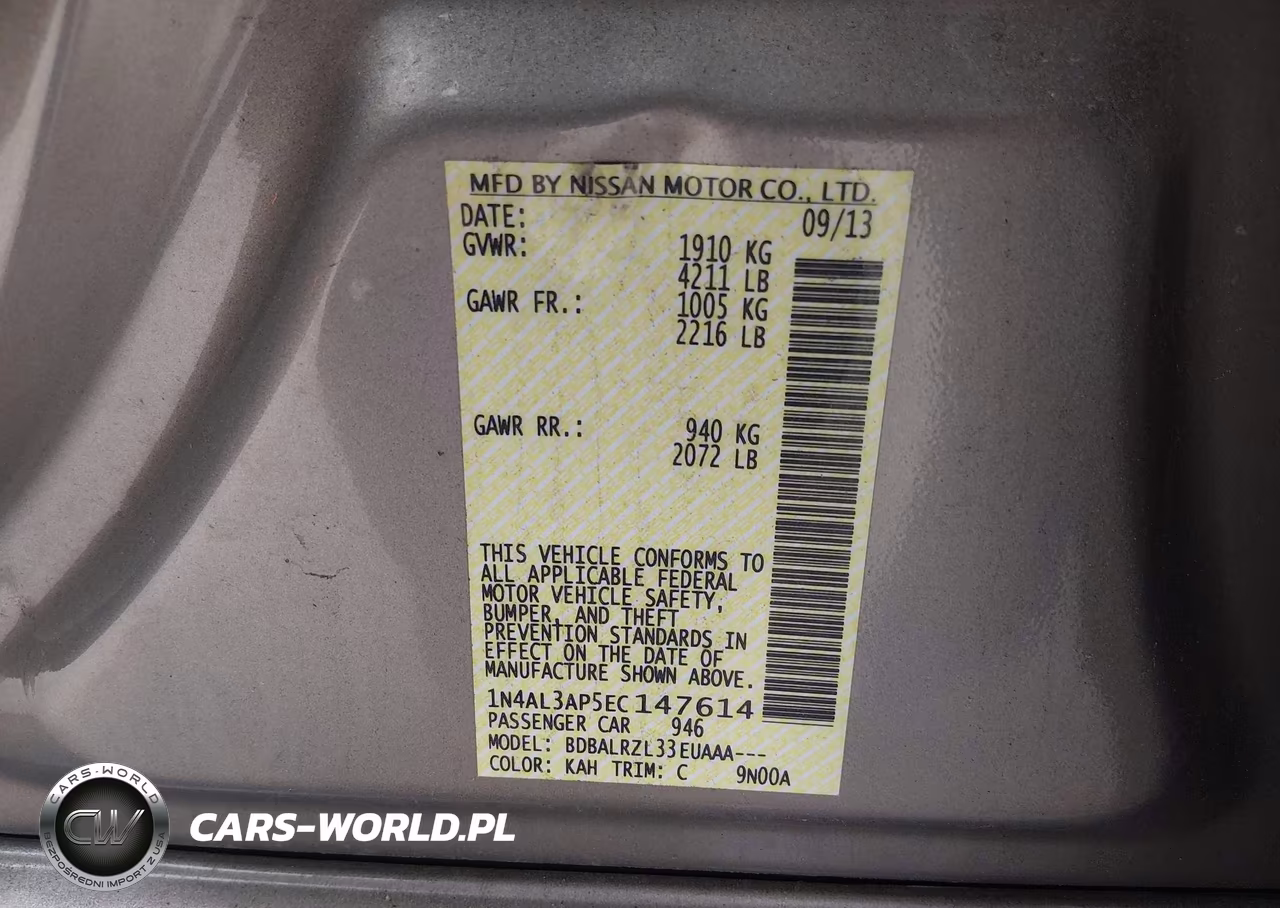 2014 Nissan Altima 2.5 S VIN:1N4AL3AP5EC147614 - 9