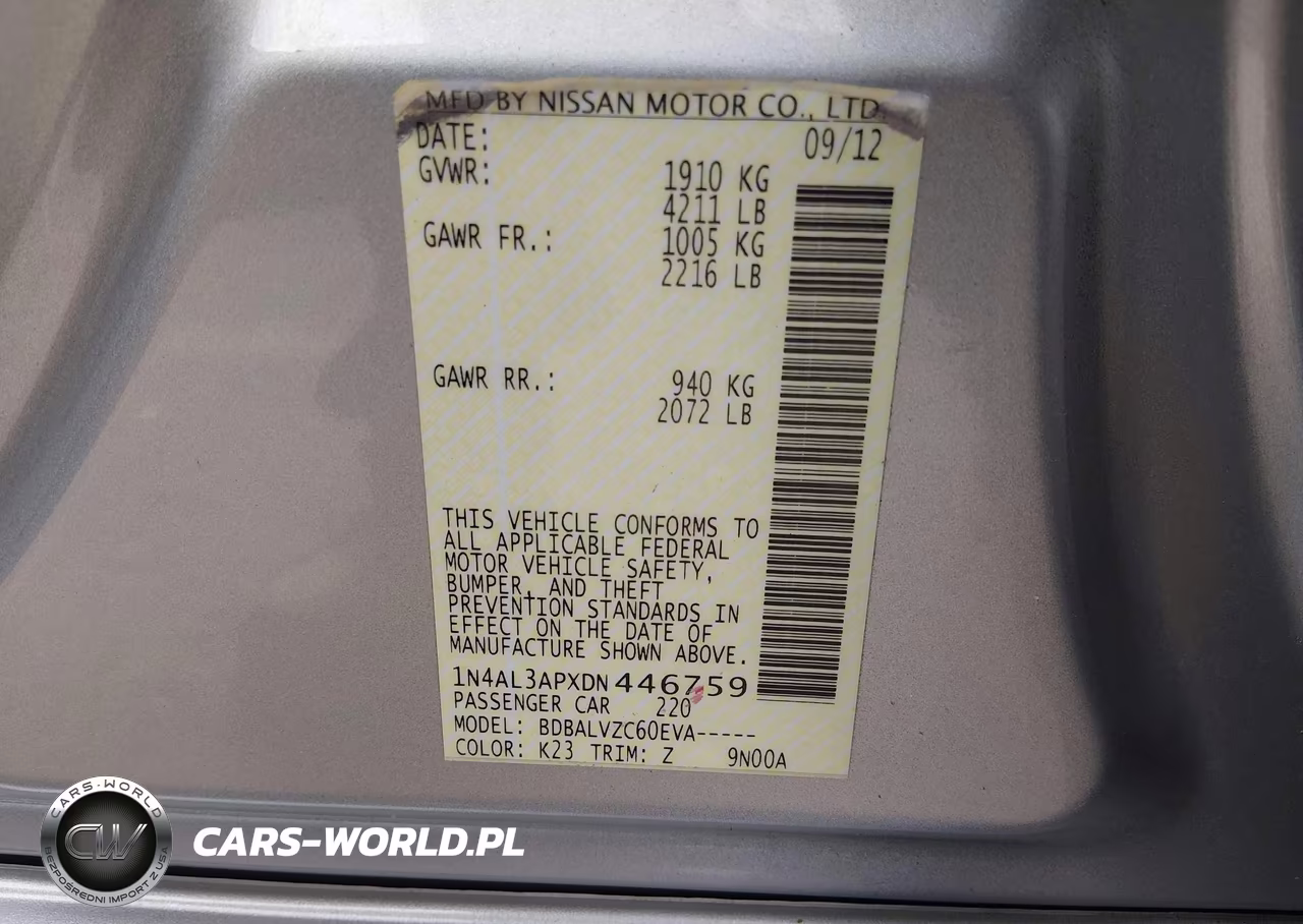 2013 Nissan Altima 2.5 Sl VIN:1N4AL3APXDN446759 - 9