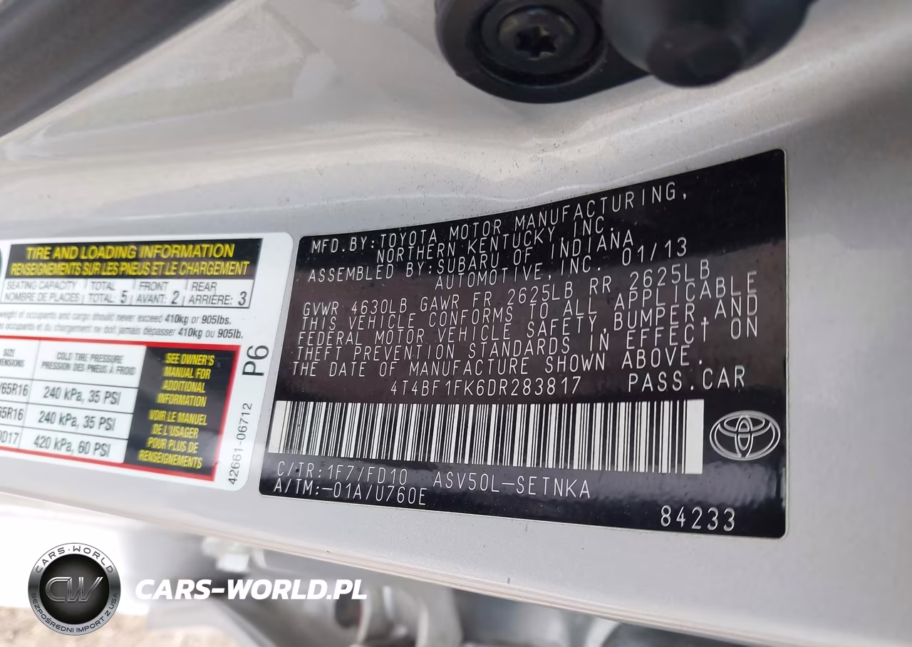 2013 Toyota Camry Le VIN:4T4BF1FK6DR283817 - 9
