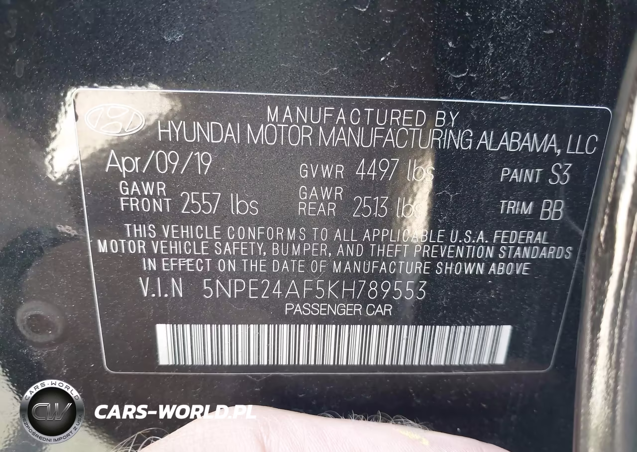2019 Hyundai Sonata Se VIN:5NPE24AF5KH789553 - 9