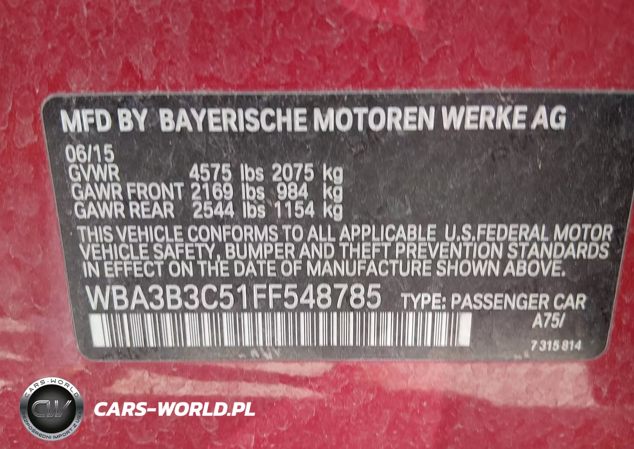 2015 BMW 328I xDrive VIN:WBA3B3C51FF548785 - 9