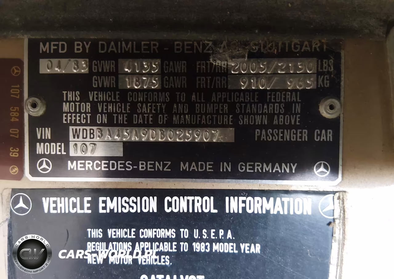 1983 Mercedes-Benz 380 Sl VIN:WDBBA45A9DB025907 - 9